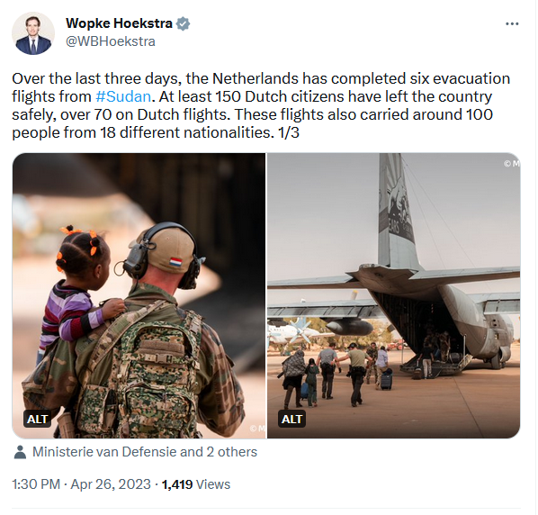 Tweet Hoekstra Sudan