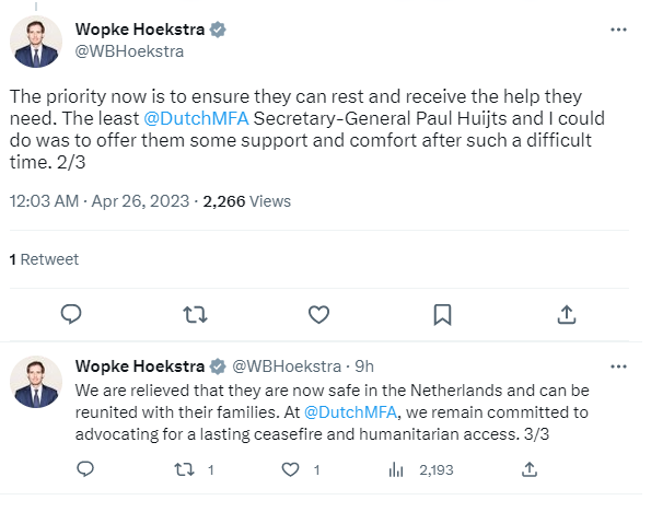 Tweet Hoekstra Sudan